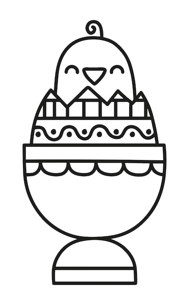 Easter egg and chick vector illustration