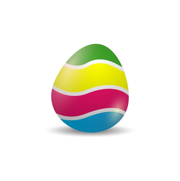 Uovo di pasqua colorato buon festival di pasqua uovo dipinto isolato su sfondo bianco vettore