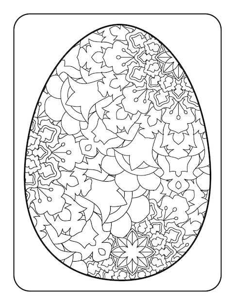 Easter egg coloring page Easter bunny coloring page Coloring page for adults and kids