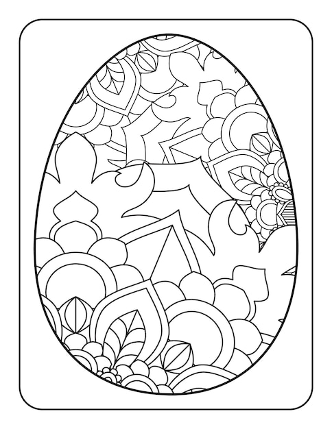 Easter egg coloring page Easter bunny coloring page Coloring page for adults and kids