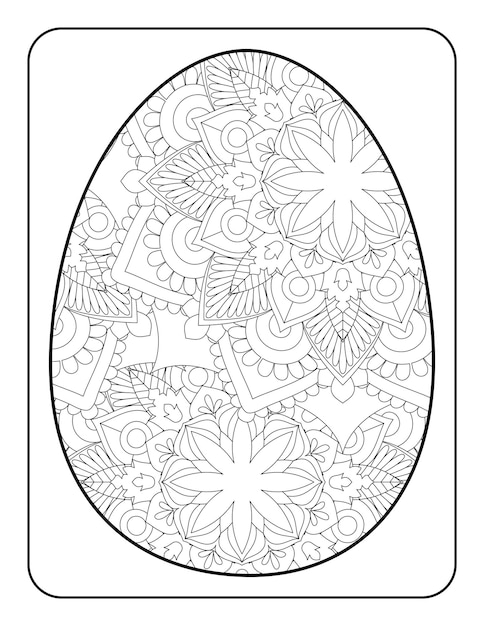 Easter egg coloring page Easter bunny coloring page Easter coloring page for adults and kids