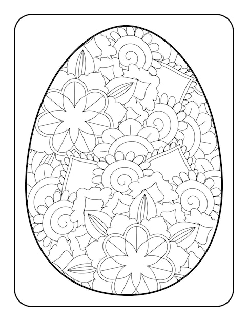 Easter egg coloring page Easter bunny coloring page Easter coloring page for adults and kids