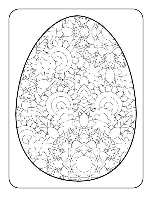 Easter egg coloring page Easter bunny coloring page Easter coloring page for adults and kids