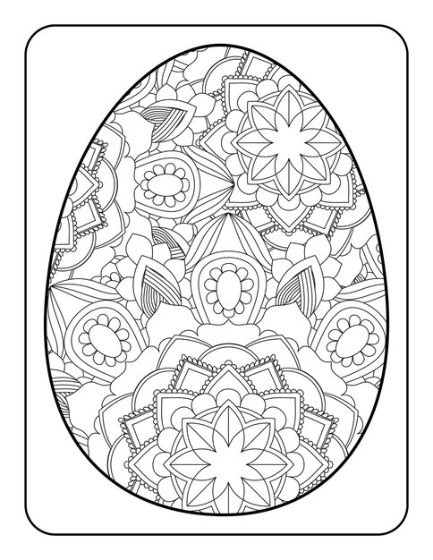 Pagina da colorare di uovo di pasqua pagina da colorare di coniglietto di pasqua pagina da colorare di pasqua per adulti e bambini