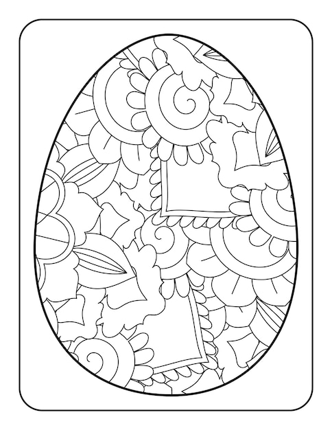 Easter egg coloring page Easter bunny coloring page Easter coloring page for adults and kids