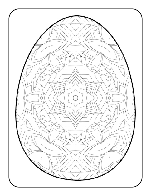 Easter egg coloring page happy easter day coloring book page coloring page for kids and adults