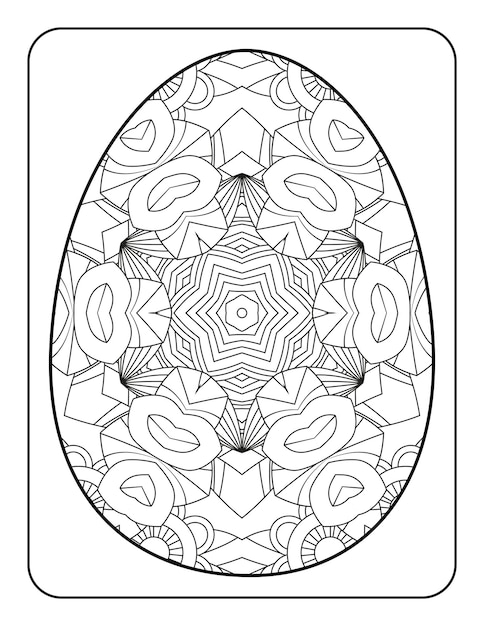 Easter egg coloring page Happy easter day coloring book page Coloring page for kids and adults