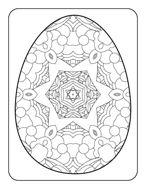 Easter egg coloring page Happy easter day coloring book page Coloring page for kids and adults