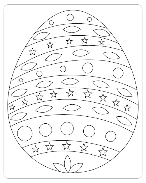 Easter Egg Coloring pages for kids Easter Egg Vector