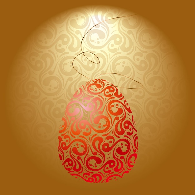 Easter egg design, abstract floral pattern background.
