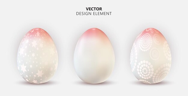 Easter egg design element-collectie ingesteld op lichte achtergrond