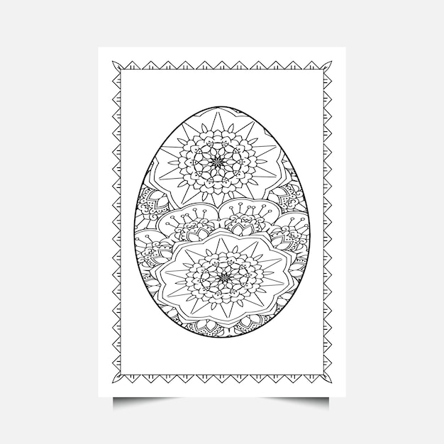 Easter egg doodle coloring book page coloring pages for children and adults on a white background