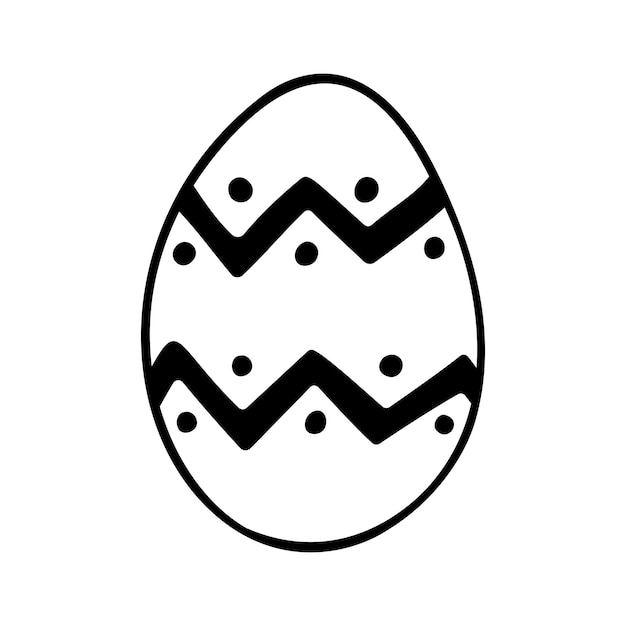 Easter egg doodle illustration isolated on a white background