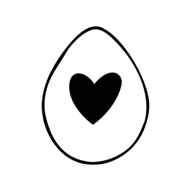 Easter egg doodle illustration isolated on white background