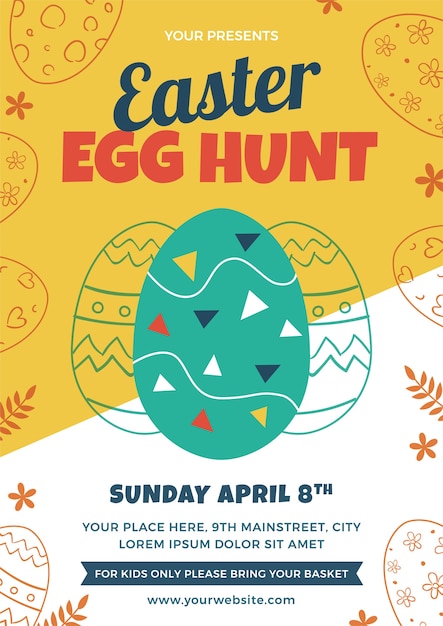 Easter egg hunt flyer design