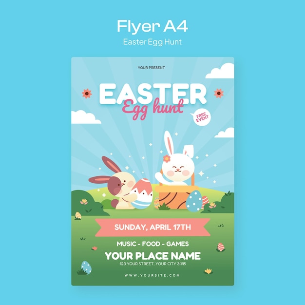 easter egg hunt flyer template design