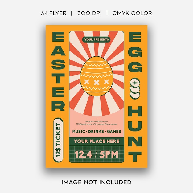 Vector easter egg hunt flyer template