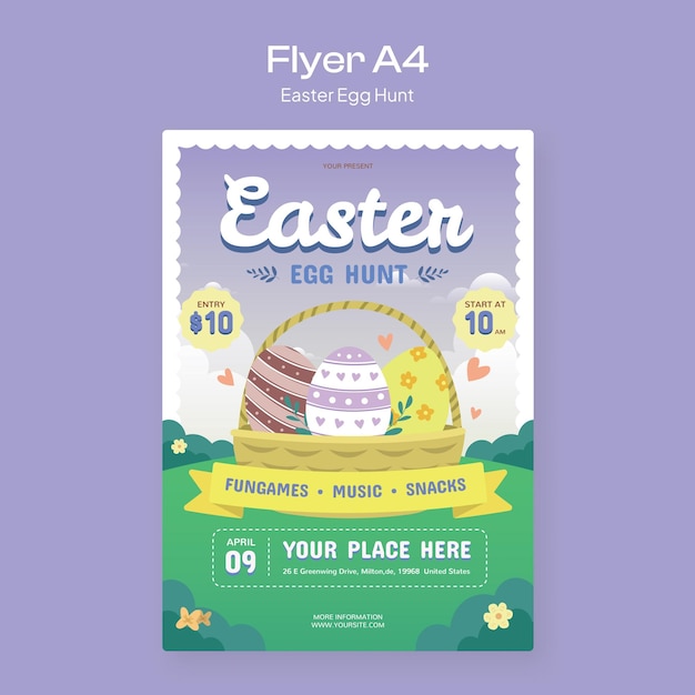 easter egg hunt flyer template