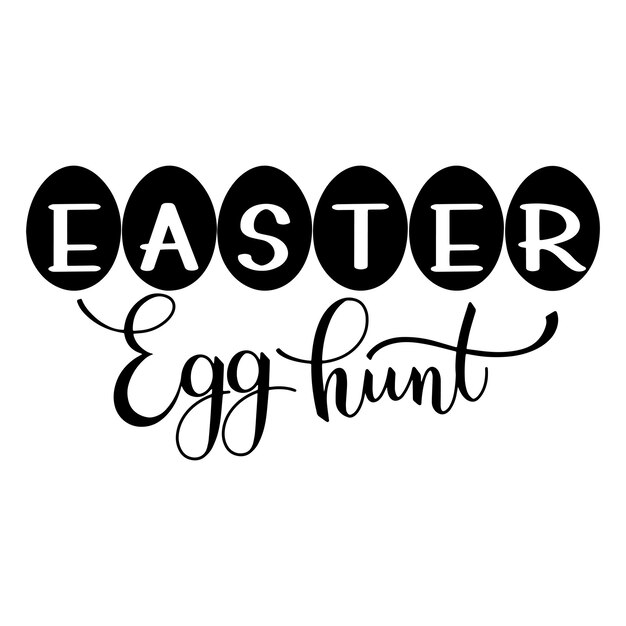 Easter Egg Hunt lettering. Hand written Easter phrases. Seasons Greetings