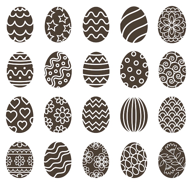 Vector easter egg icons symbol