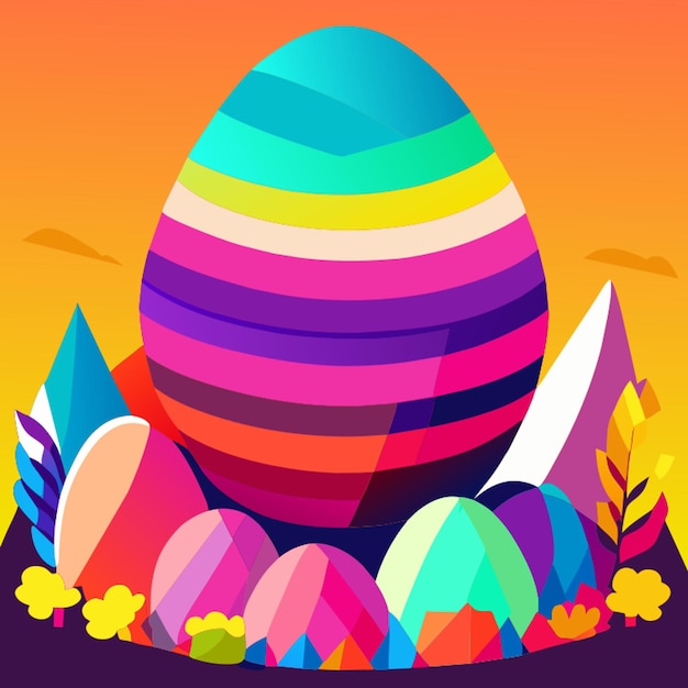 easter egg poster vector illustration