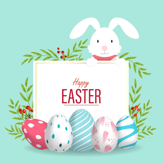 Vector easter egg rabbit vector