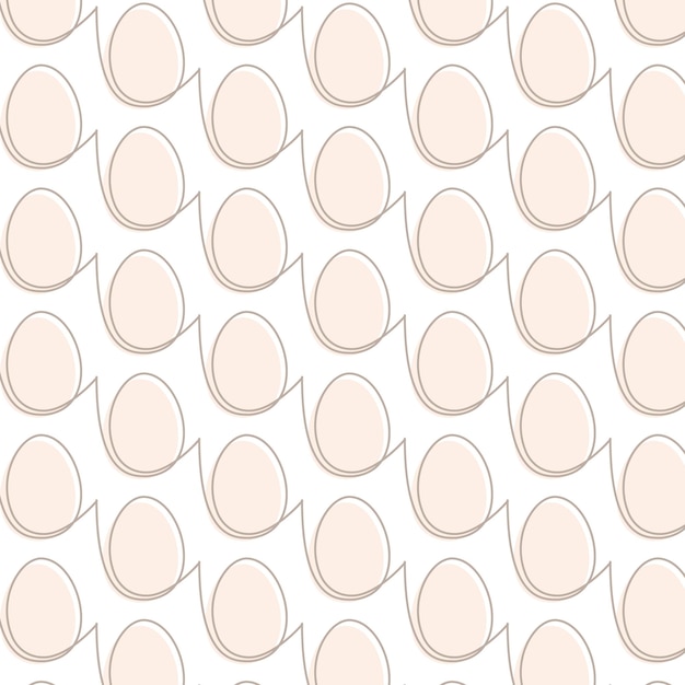 Vettore il disegno senza cuciture dell'uovo di pasqua è un'illustrazione vettoriale a palette monocromatica beige a linea semplice.