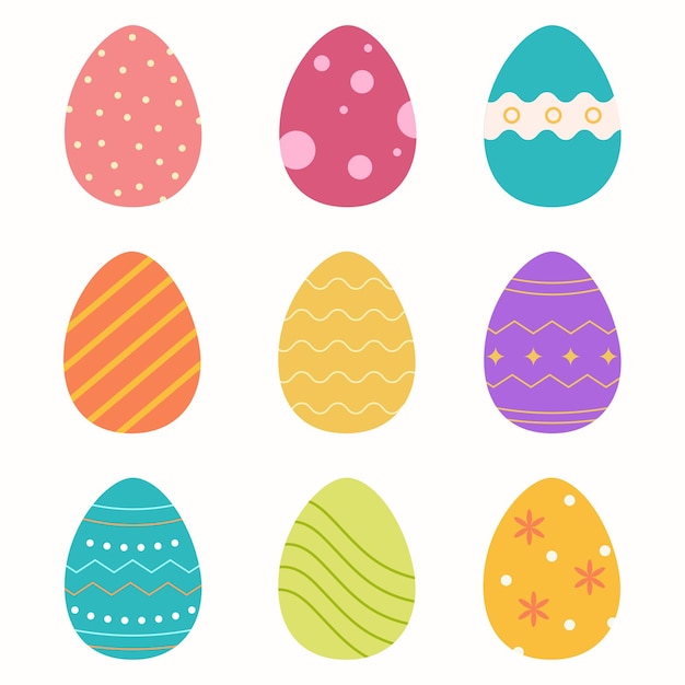 Vector easter egg set. happy easter element.