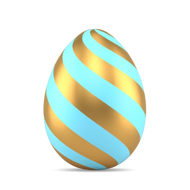 Vector easter egg twist striped golden ornamental religious holiday decor realistic 3d icon vector