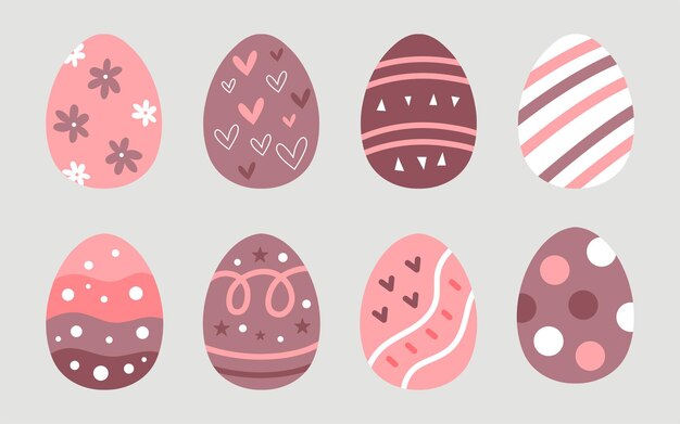 Easter egg vector flat collection