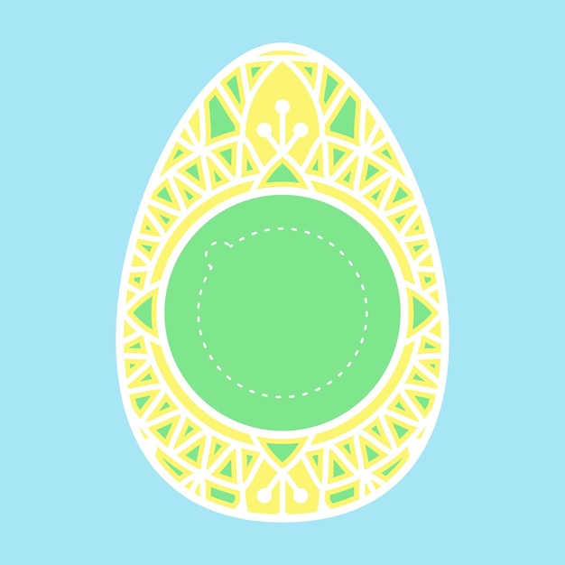 Вектор Пасхальное яйцо с зеленым кругом на синем фоне