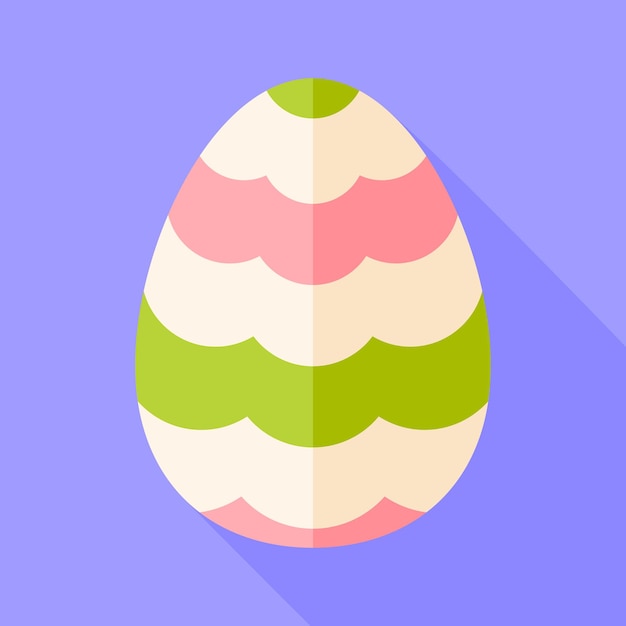 Easter egg with decor. Flat stylized illustration with shadow