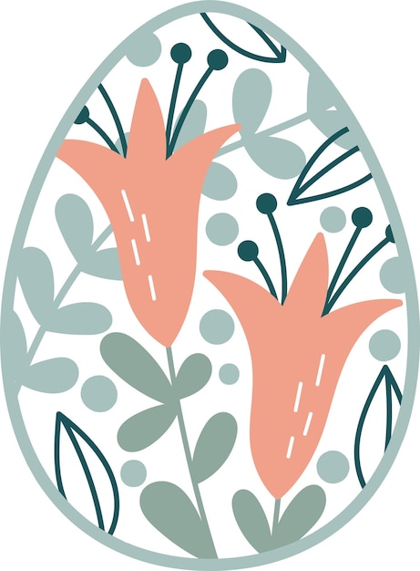 꽃 패턴으로 부활절 달걀