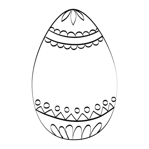 Vettore uovo di pasqua con ornamenti e decorazioni