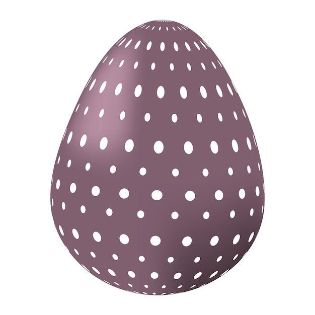 Vector easter egg with a pattern of white dots easter design element for banners cards invitations