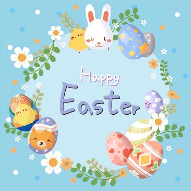 Easter egg wreath greeting card