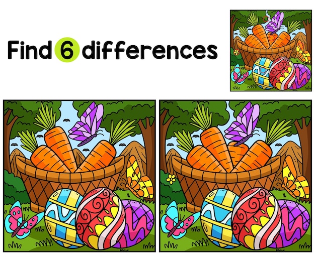 Easter Eggs And Carrots Find The Differences