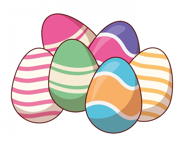 Vector easter eggs colorful painted