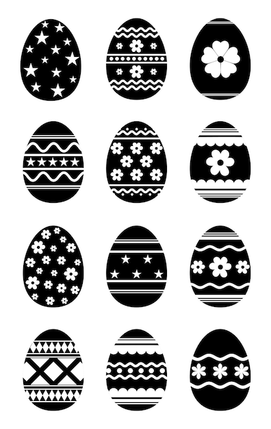 Пасхальные яйца проектируют черную коллекцию