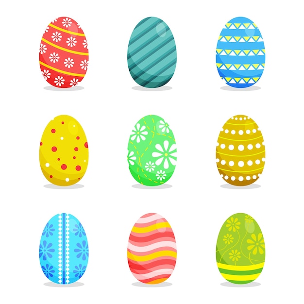 Easter eggs flat design illustration