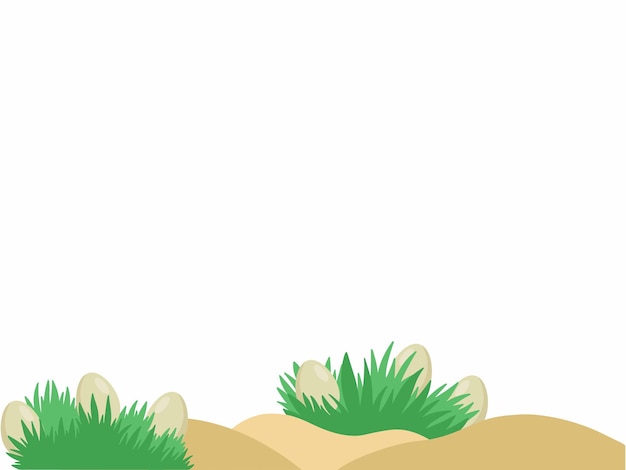 Easter Eggs Grass Background Illustration