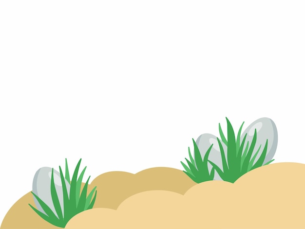 Иллюстрация пасхальных яиц и зеленой травы