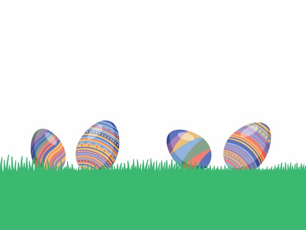 Easter Eggs in Green Grass