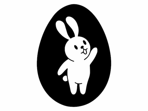 Easter Eggs Line Art Bunny