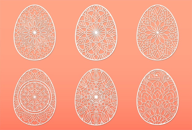 Easter eggs opengewerkte sjablonen voor plottersnijden