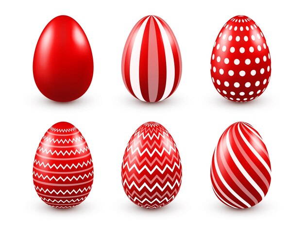 Easter eggs red set spring holidays in april seasonal celebration egg hunt sunday