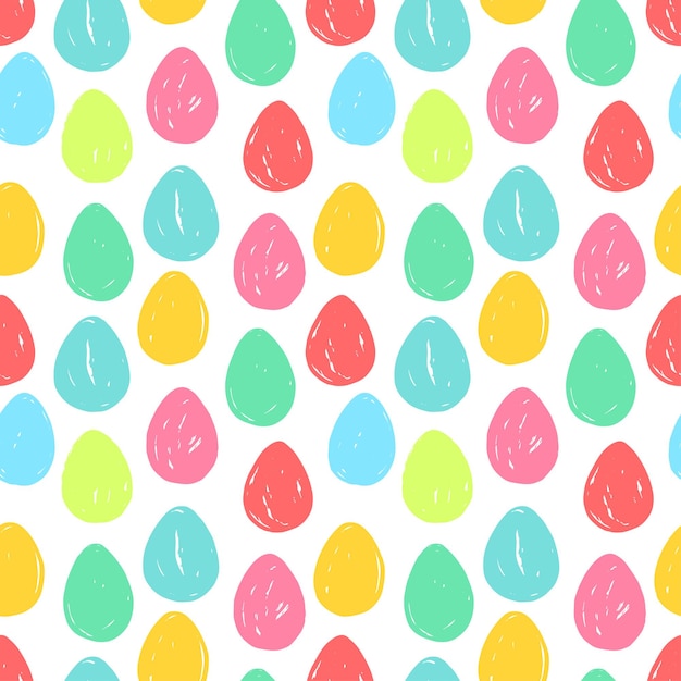 Easter eggs. seamless background of multi-colored hand-drawn eggs