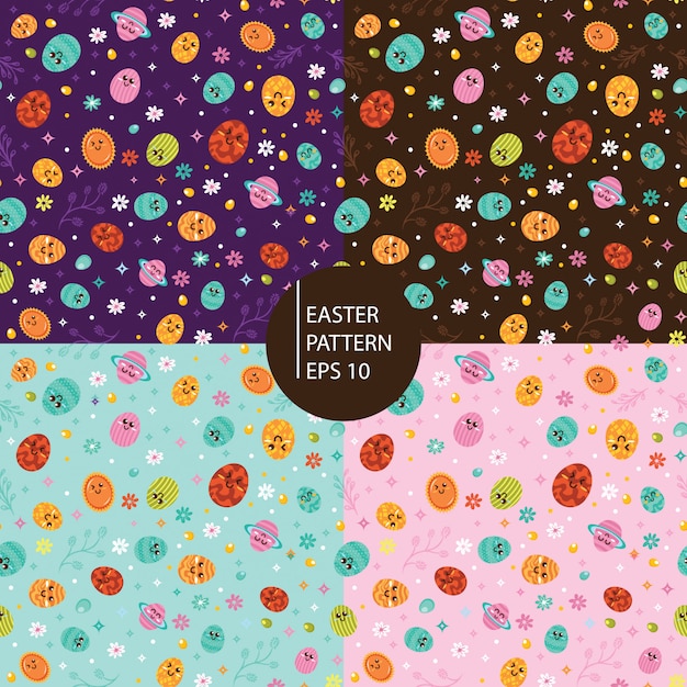 easter eggs seamless pattern