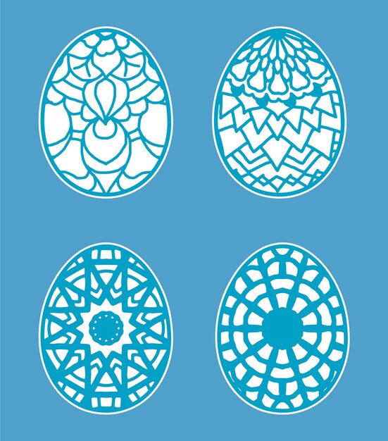 Easter eggs set doodle style