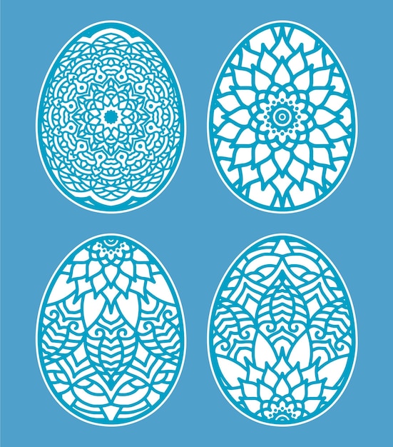 Easter eggs set doodle style